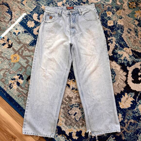 TUFF Wide Leg Baggy Light Wash Denim - Vtg / Y2k - 33x28 - Picture 1 of 5